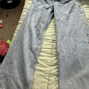 Princess Polly Light Blue Straight Leg Jeans